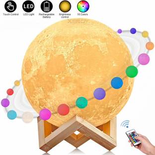 T TOPLINE Moon Lamp 15 cm 3D Moon Lamp Remote & Touch Control 16 Colors Led 3D Print Moon Night Light with USB Charging for Gift Birthday Table Lamp