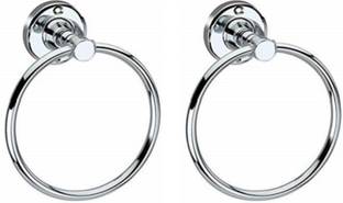 COSSIMO CDS-03 Stainless Steel Towel Ring for Bathroom/Wash Basin/Napkin-Towel Hanger/Bathroom Accessories (Chrome-Round) - Set of 2 SILVER Towel Holder