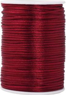 ZILZAA MAROON (3MM, , PACK OF 50 METER) Rattail Satin Cord Malai Dori for Craft, Embroidery ,Jewellery Making ,knitting, crochet and as well as macramé projects, Bracelet ,Bags, Home Decors