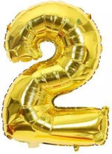 parisidh Solid gloden foil ballon number 2 Letter Balloon