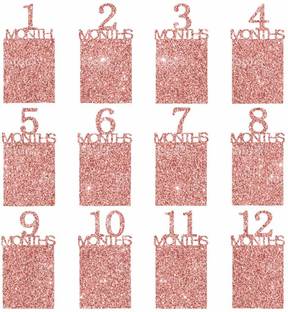 Festiko 1st Birthday Baby Glittery Photo (Number Rose Gold) Banner