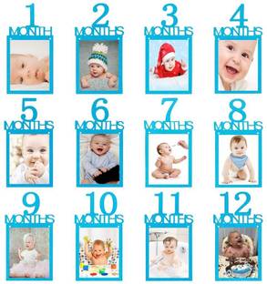 Festiko 1st Birthday Baby Glittery Photo (Number Blue) Banner