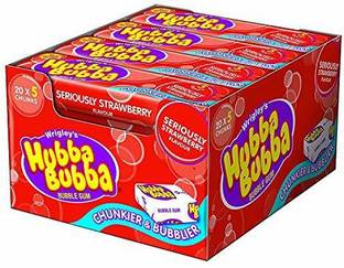 Wrigleys Hubba Bubba Chunky and Bubbly Bubble Gum Strawberry Box Strawberry Chewing Gum
