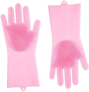 kukmak New Reusable Dish Cleaning Gloves And Non-slip Heat-resistant Silicone Gloves for Protecting Hands Wet and Dry Disposable Glove