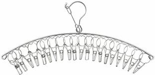 Urbanware 20 Clips Stainless Steel Cloth Hanger |Cloth Dryer |Baby Hanger |Clothes Drying Stand |Hanger with Clips |Cloth Peg (20 Clips Hanger) Steel Dress Hanger For  Dress