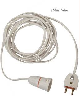 JELECTRICALS B22 Socket with 2Meter Flexible Wire & Single Adaptor Plug Plastic Light Socket