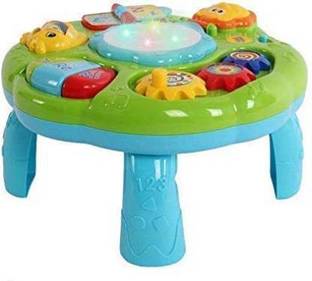 Dherik Tradworld Musical Learning Table Baby Toys - Early Educational Development Activity Center Multiple Modes Game for Toddlers Boys Girls Kids Infant Music Lighting Animails Sound Gifts (
