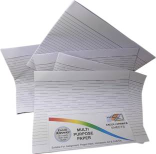 MAJESTIC BASKET White Premium Quality Accounts/ Ledger /Excel /Project /Answer Sheets [Pack of 200 Sheets] Both Side Ruled Lines 8.5x10.5 80 gsm A4 paper