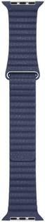 TINGTONG Adjustable Leather 42mm/44mm/45mm Band with Ultra Secure, Strong Magnetic Closure Dark Blue Smart Watch Strap