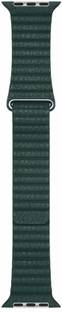 TINGTONG Adjustable Leather 42mm/44mm Band with Ultra Secure, Strong Magnetic Closure Pine Forest Green Smart Watch Strap