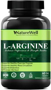 Naturewell L-Arginine 1000mg Capsules Per Serving, l arginine supplement (Green 60N)