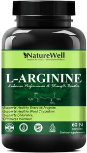 Naturewell Organics L-Arginine 1000mg Capsules Per Serving, l arginine supplement (Green 60N)ultra