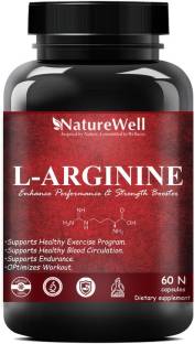 Naturewell Organics Nitric Oxide L-Arginine Supplement 1000mg l arginine l citrulline (Red 60N)