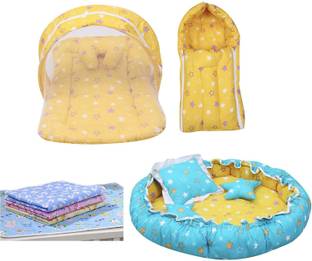 Fareto New Born Baby Daily Essentail Bedding Combo Pack(0-6 Months)(Total Items: 11)