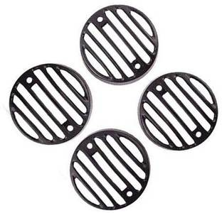 Ramanta Metal Bullet Indicator Light Grill for Royal Enfield Bullet Classic, Standard and Electra 350 & 500 (4 Pcs Indicators Grills, Black Without Cap) Bike Headlight Grill