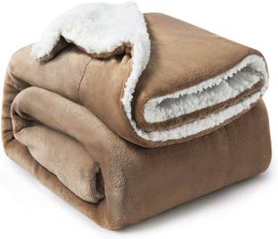VAS COLLECTIONS Solid Single Sherpa Blanket for  AC Room