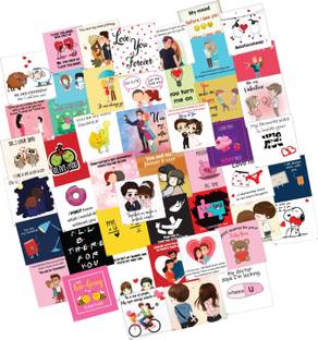 Festiko 48 Pieces 48 Romantic Love Notes Greeting Cards 3x3 Inches Greeting Card