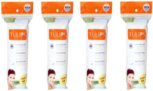Tulips Cotton Pads 50 in Each (Pack of 4)