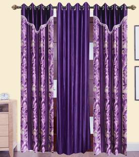 Ruhi Home Furnishing 274 cm (9 ft) Polyester Room Darkening Long Door Curtain (Pack Of 3)