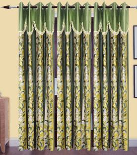 Ruhi Home Furnishing 274 cm (9 ft) Polyester Room Darkening Long Door Curtain (Pack Of 3)