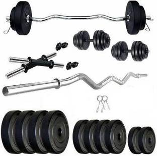 STARX 12 kg Pvc weight 3Ft Curl Rod Home Gym Combo Home Gym Combo