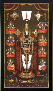 101Temples AstaLakshmi Venkateswara Swamy God Photo Frame Religious Frame