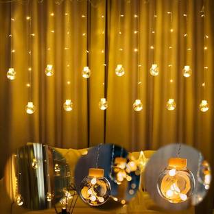 K D ENTERPRISE 128 LEDs 3.06 m Yellow Steady Bulb Rice Lights