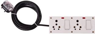 Hazzlewood 6AMPS / 16 AMPS 3 pin junction box of 1.0 sqmm* 3 core of 3 meter Plug wire of 2 way switch board 6 amps /16 amps switch board Three Pin Plug