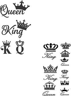 सुरमुल King with Queen Combo Tattoo Waterproof Men and women Temporary Body Tattoo