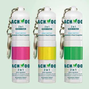 ACH...OO 2 in 1 Natural Inhaler and Applicator Breathe Easy for Cold & Nasal Congestion Key chain (Pack of 3) Vaporizer