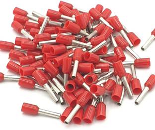 RPI SHOP 1 SQMM (E1008) Wire Ferrules Copper Crimp Connectors,Wire Crimping Tool Kit,Insulated Cord Pin End Terminal, Color Red Pack of 100 Pcs End Terminal Wire Connector