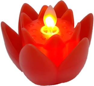 आफ्टरस्टिच LED Flower shape Hard Lotus artificial candles मोमबत्ती