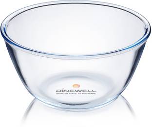 Dinewell Glass Serving Bowl Borosilicate Round Glass Mixing Bowl (750 ml)
