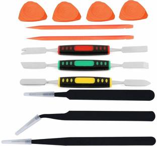 MyJerry 12 PCs Repair Tool Set - Nylon ESD Spudgers, Dual End Metal Spudgers, ESD Safe Tweezers and Triangular Openers Hand Tool Kit