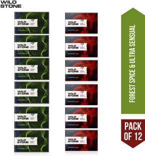 Wild Stone Deodorant Soap Forest Spice And Ultra Sensual 125gm Each (Pack of 12)
