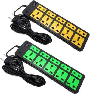 Sanhan ELECTRIC BOARD SURGE PROTECTOR MULTI PLUG 10 sockets with 2.5m wire (pack of 2) 10  Socket Extension Boards