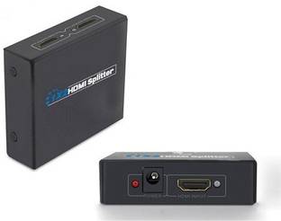 TECHON  TV-out Cable 2 PORT HDMI SPLITTER (1IN-2OUT) Full HD 1080P HDMI 1.4 Splitter (Black, For TV)