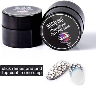 ROSALIND 2 In 1 Top Coat Glue Rhinestone Nail Gel 5ml Nail Polish All For Manicured Hybrid Rhinestone Varnish For Nail Art