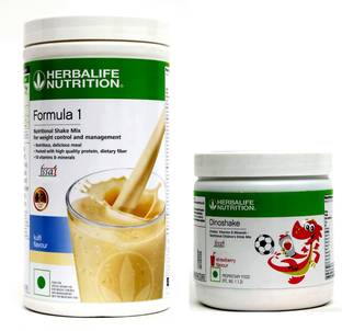 HERBALIFE Formula 1 Nutritional Shake Mix kulfi 500 gm With Dinoshake Strawberry 200 gm Plant-Based Protein