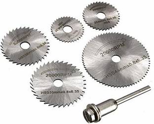 TruTool 0408_hss_saw_6pc 6pcs Set Mini HSS Circular Saw Blades Rotating Tool for Dremel Rotary Metal Cutter Hand Tool Set of Diamond Cutting Discs Chuck Rotary Bit Set