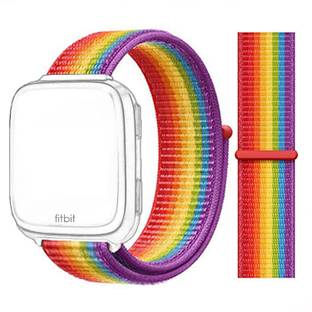 3Tree Woven Nylon Strap Compatible for Fitbit Versa, Versa 2, Versa lite & Versa SE (Colorful) ( Watch Not included) Smart Watch Strap
