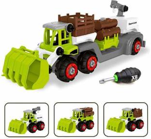 Galactic Vehicle Assembly 3 in 1 Farmer Tracker with Screwdriver for Child Vehicles Set Farm Boys Girls DIY Farm Truck (1 PCS 3 in 1 Farmer Tracker)