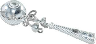 कमज pure silver jhunjhuna with whistle रैटल