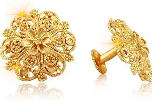RENU CREATION Traditional South Screw Back Alloy Gold and Micron Plated Round Earring Alloy, Brass Stud Earring