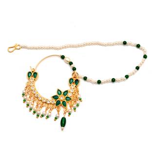 mohit jewellers Zircon Gold-plated Plated Brass Nathiya