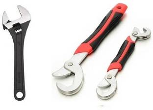 vyas Snap N Grip Multipurpose Universal Wrench Snap N Grip Multipurpose Universal Wrench And Universal Multi-Function Professional 8 inch with 0-26mm Jaw Opening Capacity Adjustable Wrench Spanner Hand Tool Single Sided Open End Wrench Hand Tool Kit