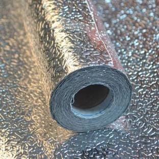 ShopTown 61 cm Medium Backsplash Self Adhesive Aluminium Foil Paper Kitchen Stickers Wall Oil Water Proof Platform Sticker Roll Cover Gas Stove Sheets Wallpaper Waterproof Wallpapers Top Heat Resistant Self Adhesive Sticker