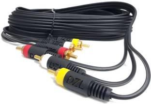 viaxos RCA Audio Video Cable 1.5 m TV-out Cable 3 RCA Male to Male Composite Audio Video AV Cable TV (1.5 m)