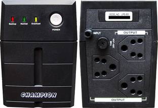 CHAMPION Line Interactive 800VA Stabilizer + 230 V Line-interactive Tower Model UPS with Overload Protection 3 Outlet Plugs
