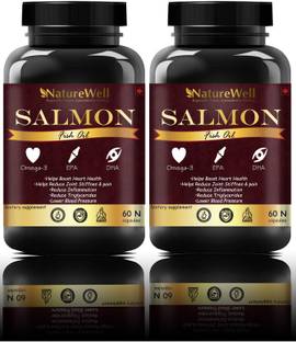 Naturewell Salmon Fish Oil 1000mg 660mg Omega 3 For brain, heart, joint (120N Premium)Red